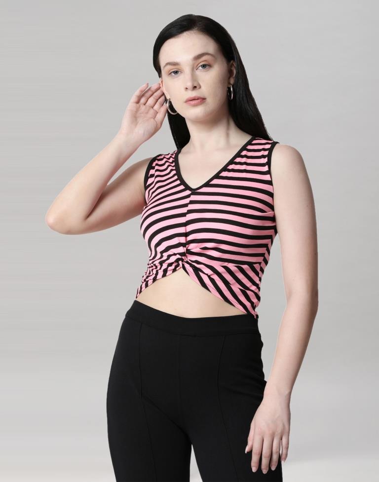 Light Pink Coloured Lycra Knitted Top | Sudathi