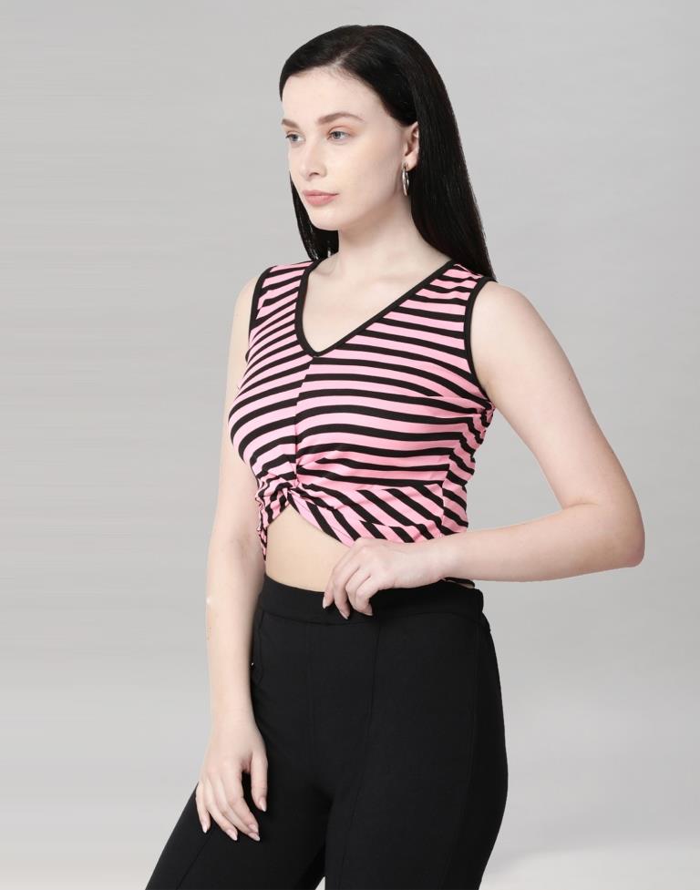 Light Pink Coloured Lycra Knitted Top | Sudathi