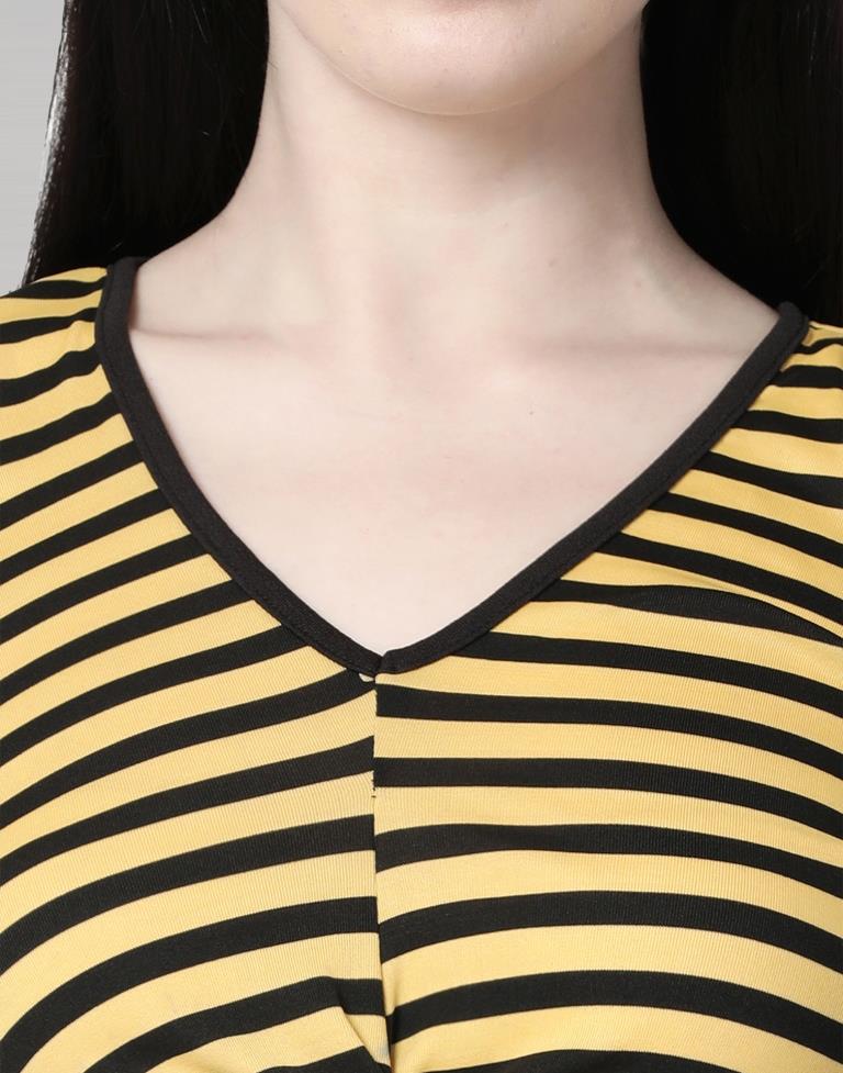 Yellow Coloured Lycra Knitted Top | Sudathi