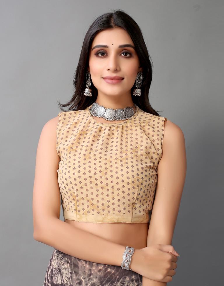 Light Purple Printed Georgette Saree