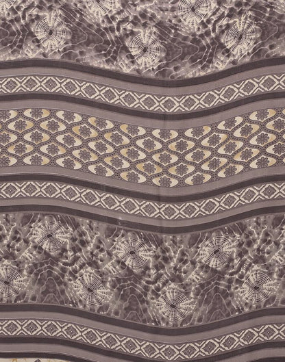 Light Purple Printed Georgette Saree