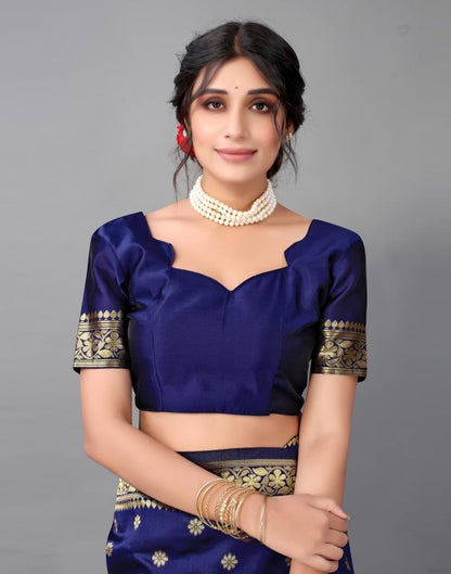 Dark Blue Weaving Silk Saree