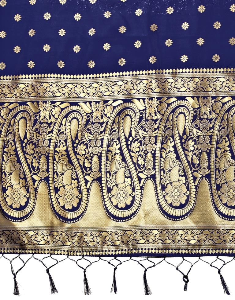 Dark Blue Weaving Silk Saree