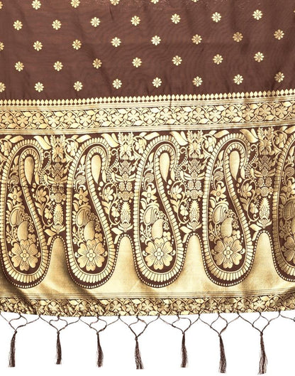 Brown Banarasi Silk Saree