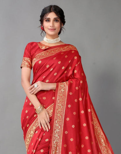 Red Weaving Silk Saree