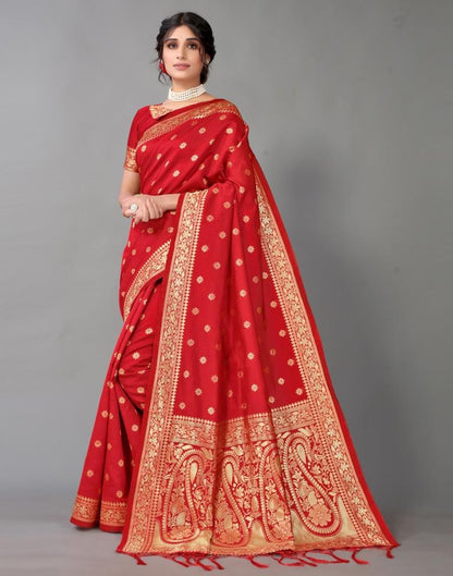 Red Weaving Silk Saree