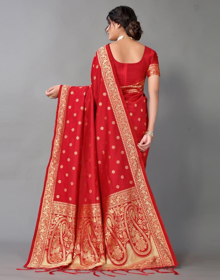 Red Weaving Silk Saree