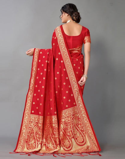 Red Weaving Silk Saree
