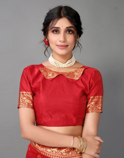 Red Weaving Silk Saree