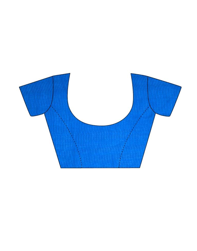 Blue Printed Chiffon Saree