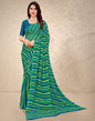 Green And Multicolored Chiffon Saree | Sudathi