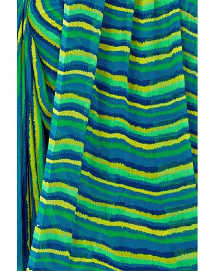 Green And Multicolored Chiffon Saree | Sudathi