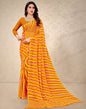 Mustard And Multicolored Chiffon Saree | Sudathi