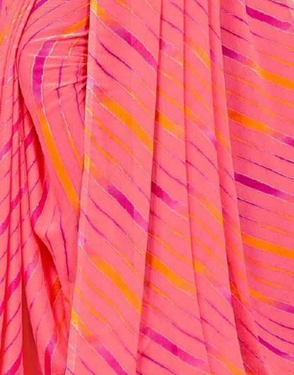Watermelon Pink Chiffon Saree | Sudathi
