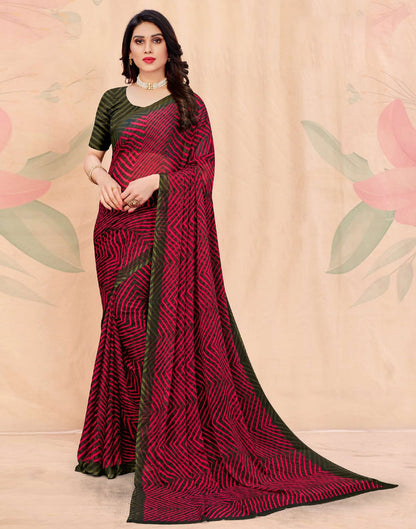 Magenta And Brown Chiffon Saree | Leemboodi