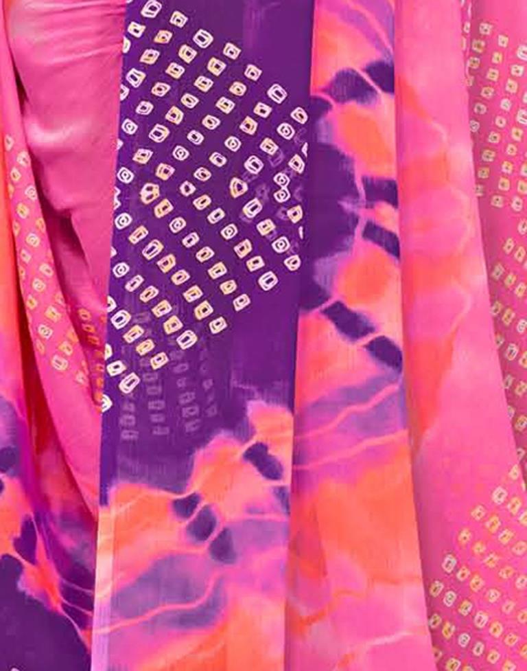Pink And Purple Chiffon Saree | Leemboodi