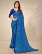 Dark Blue And Light Blue Chiffon Saree | Leemboodi