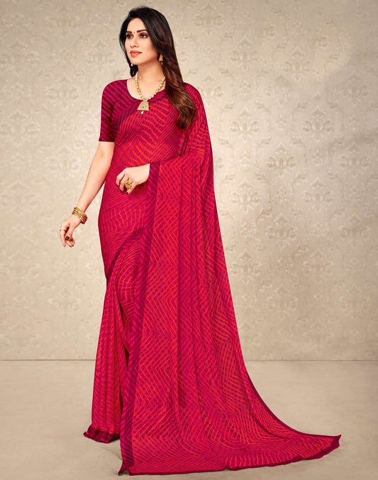 Pink And Peach Chiffon Saree | Leemboodi