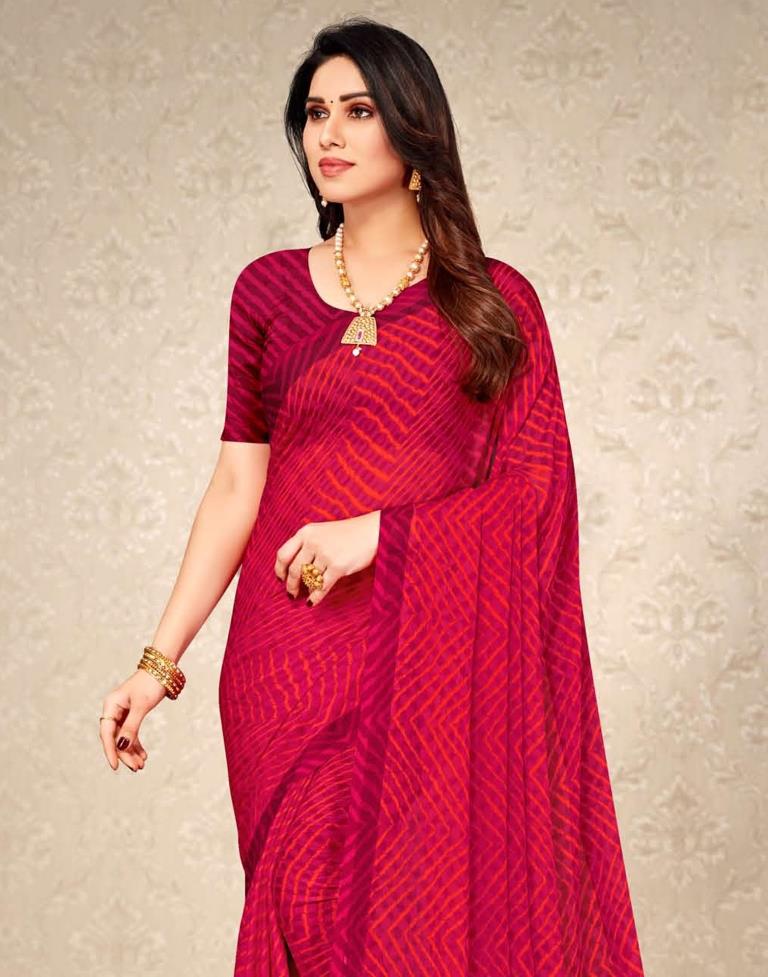 Pink And Peach Chiffon Saree | Leemboodi