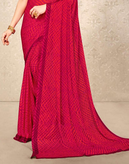 Pink And Peach Chiffon Saree | Leemboodi