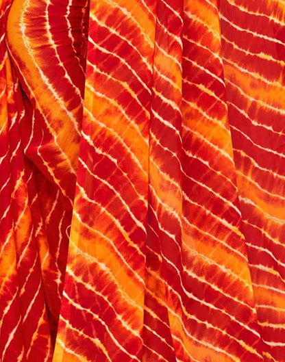 Red And Yellow Chiffon Saree | Leemboodi