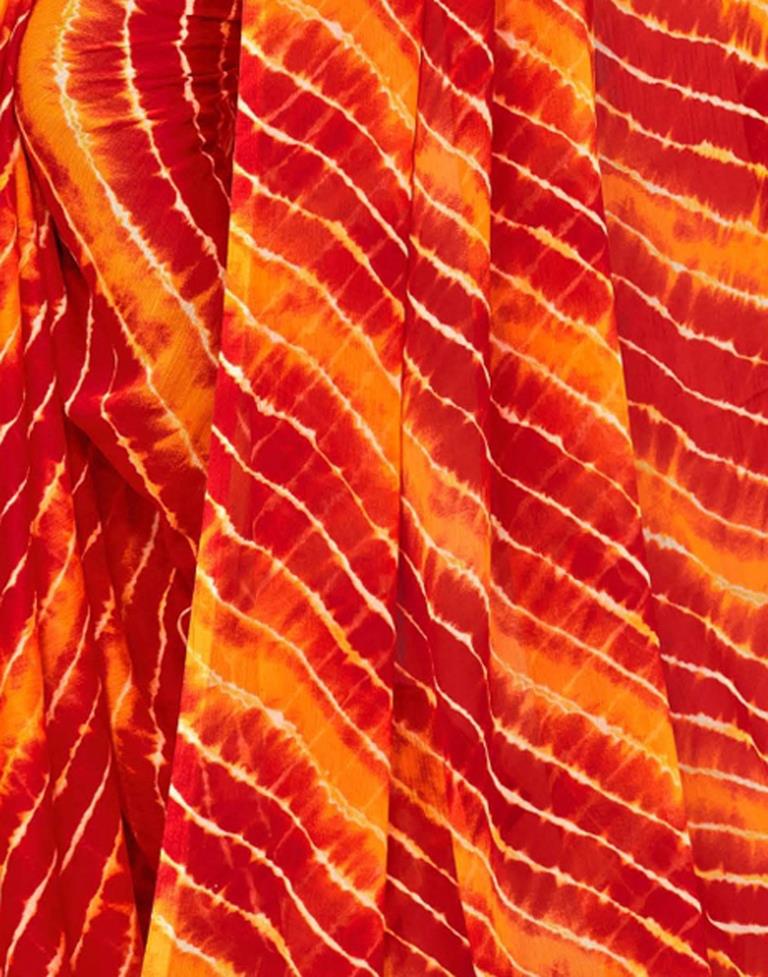 Red And Yellow Chiffon Saree | Leemboodi