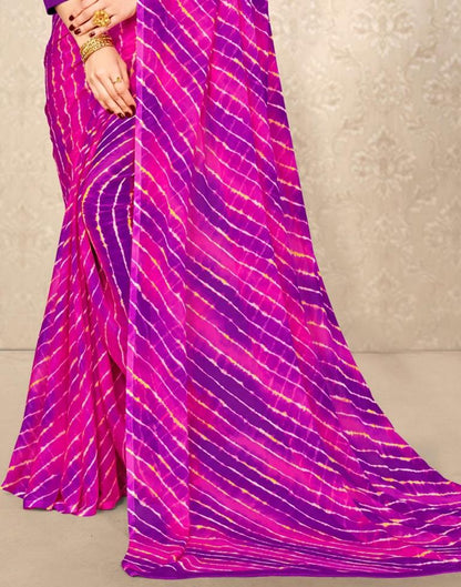 Pink And Purple Chiffon Saree | Sudathi