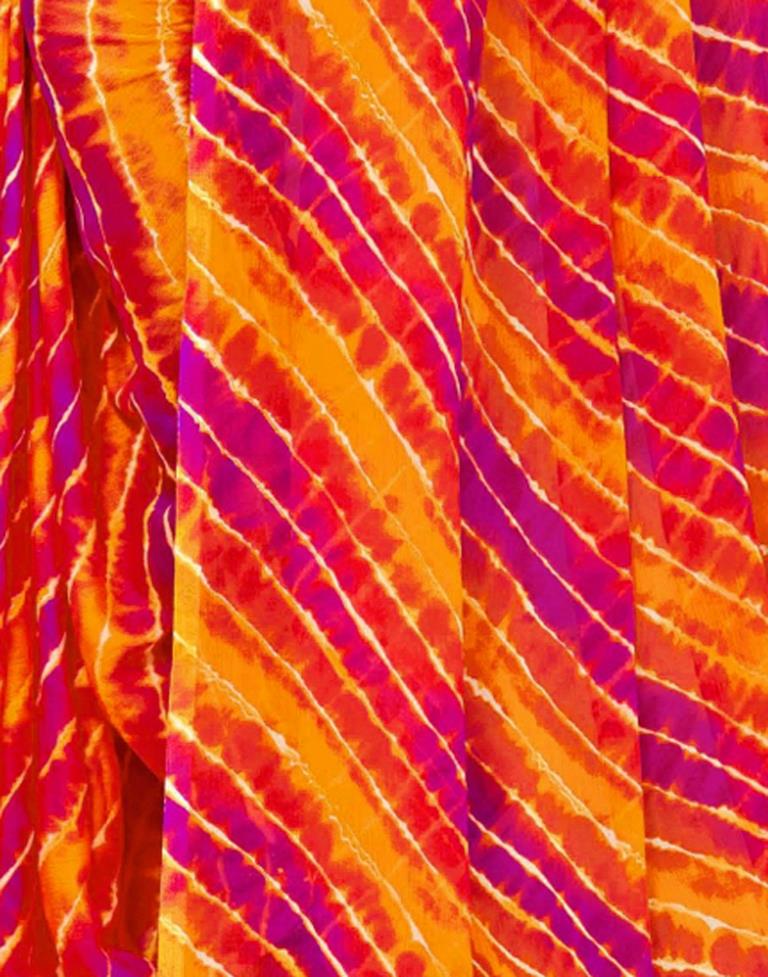 Pink And Mustard Chiffon Saree | Leemboodi