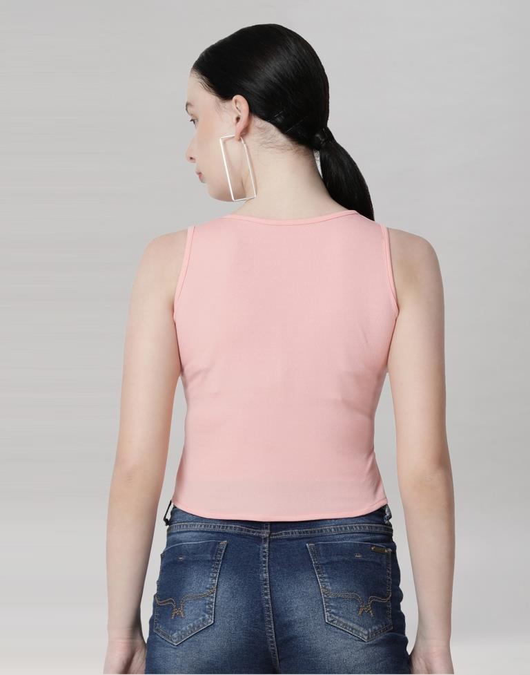 Peach Coloured Lycra Knitted Top | Sudathi