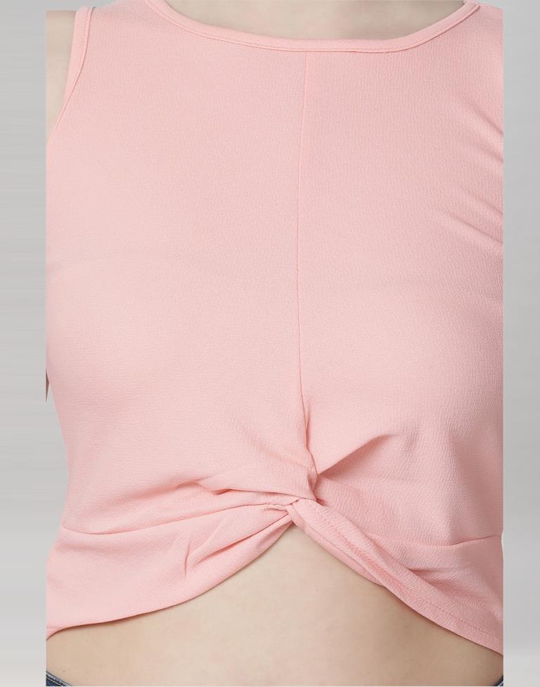 Peach Coloured Lycra Knitted Top | Sudathi