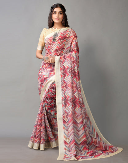 Multicolored Linen Saree | Leemboodi