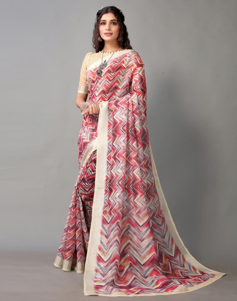 Multicolored Linen Saree | Leemboodi