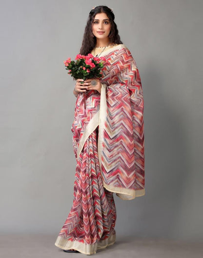 Multicolored Linen Saree | Leemboodi