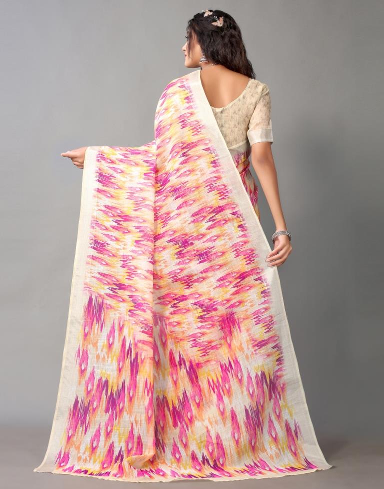Multicolored Linen Saree | Leemboodi