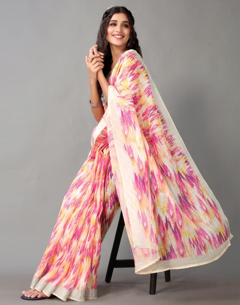 Multicolored Linen Saree | Leemboodi