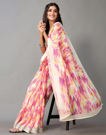 Multicolored Linen Saree | Leemboodi