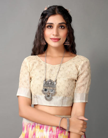 Multicolored Linen Saree | Leemboodi