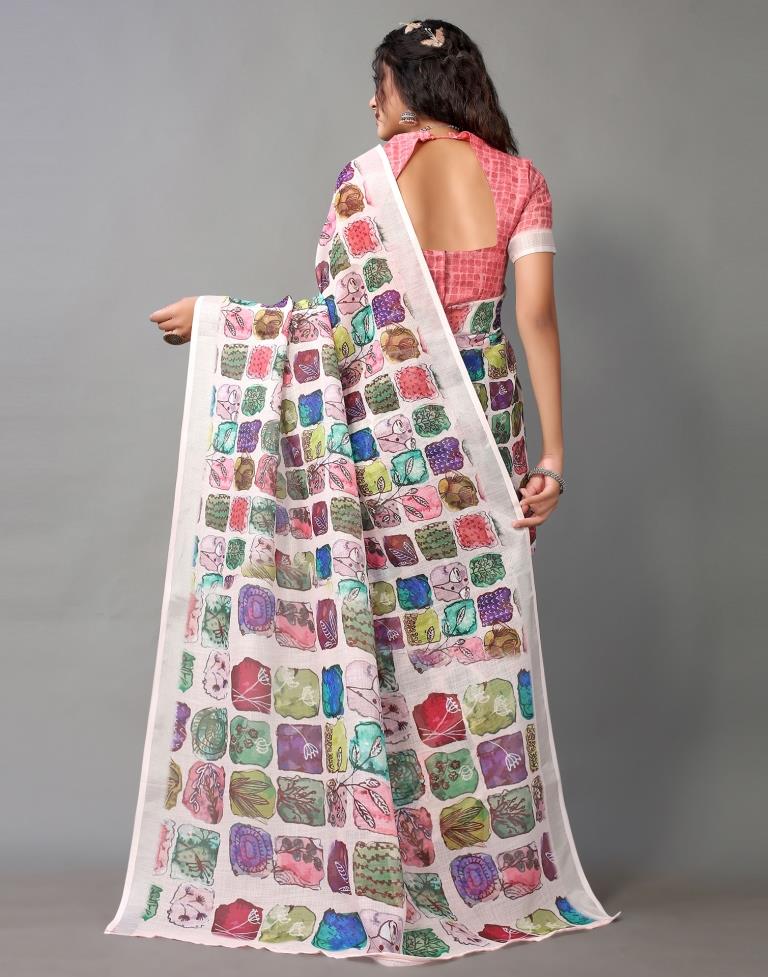 Multicolored Linen Saree | Leemboodi