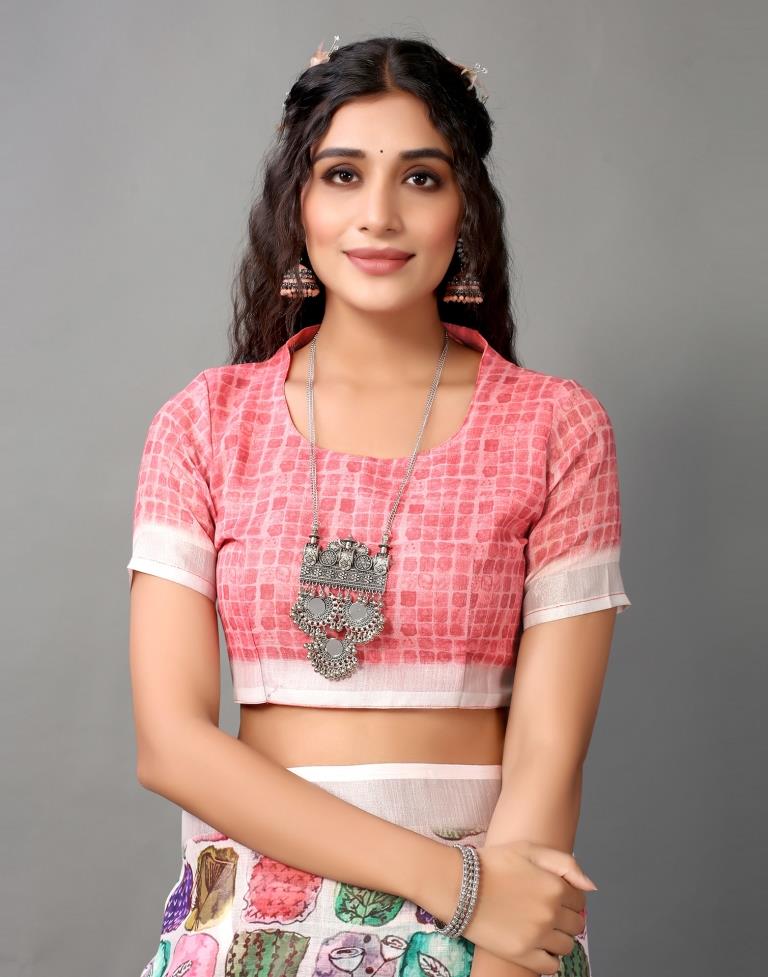 Multicolored Linen Saree | Leemboodi