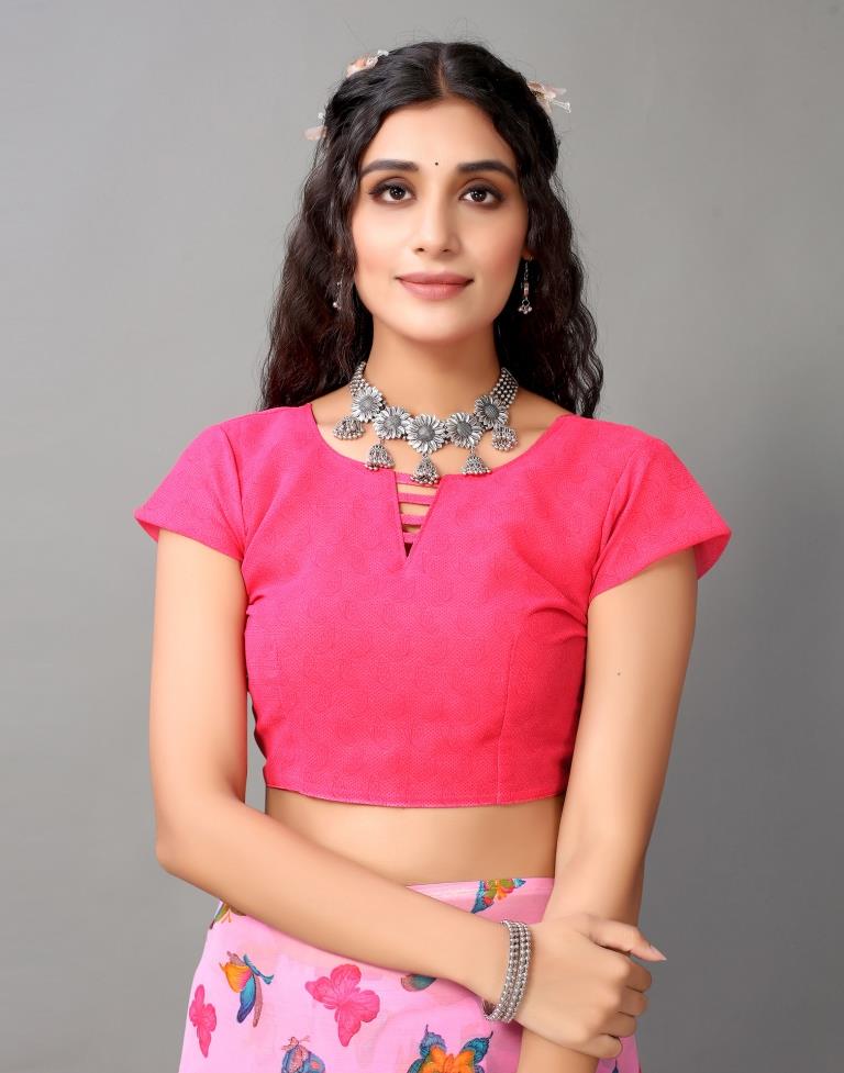 Pink Georgette Saree | Leemboodi