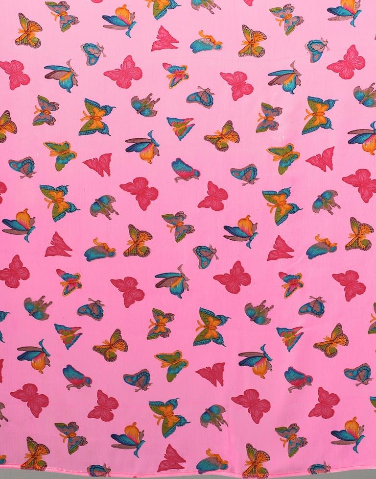 Pink Georgette Saree | Leemboodi