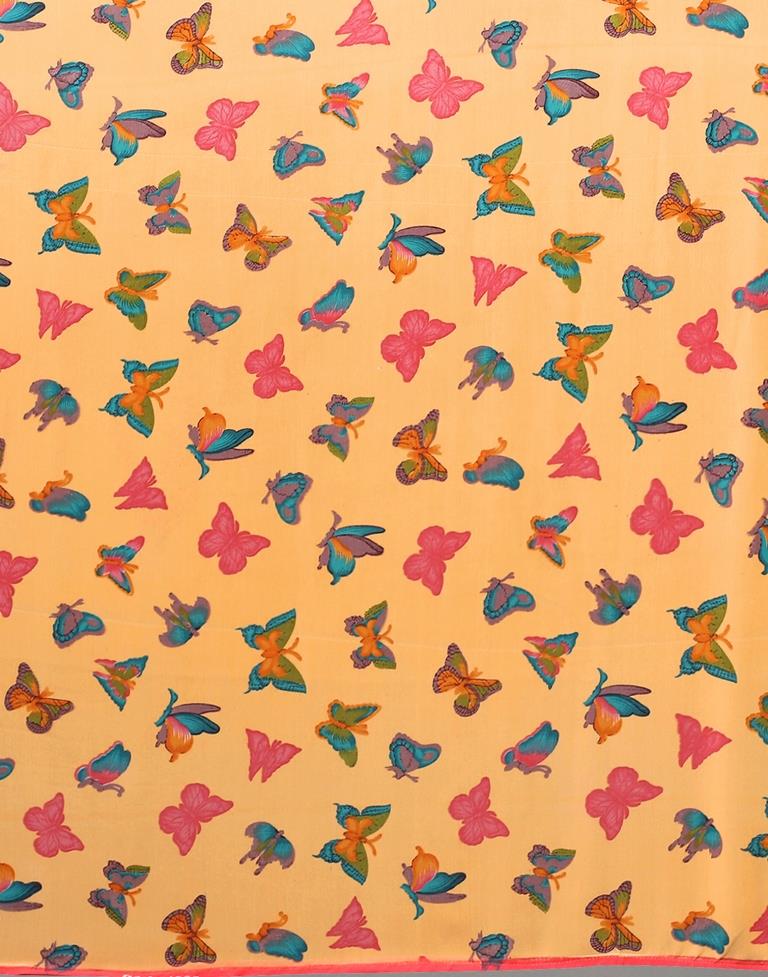 Light Orange Georgette Saree | Leemboodi