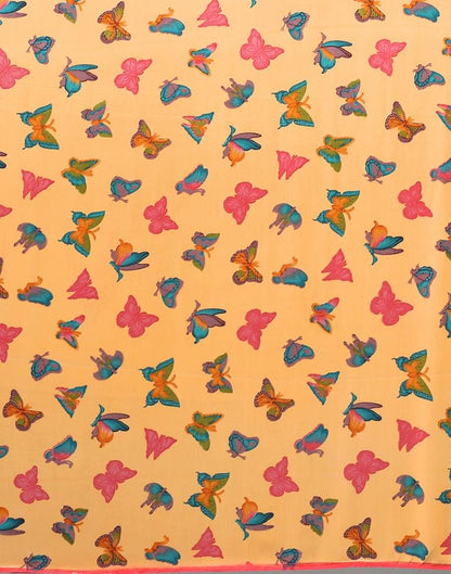 Light Orange Georgette Saree | Leemboodi