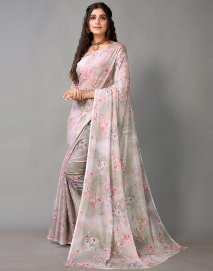 Light Grey Silk Saree | Leemboodi