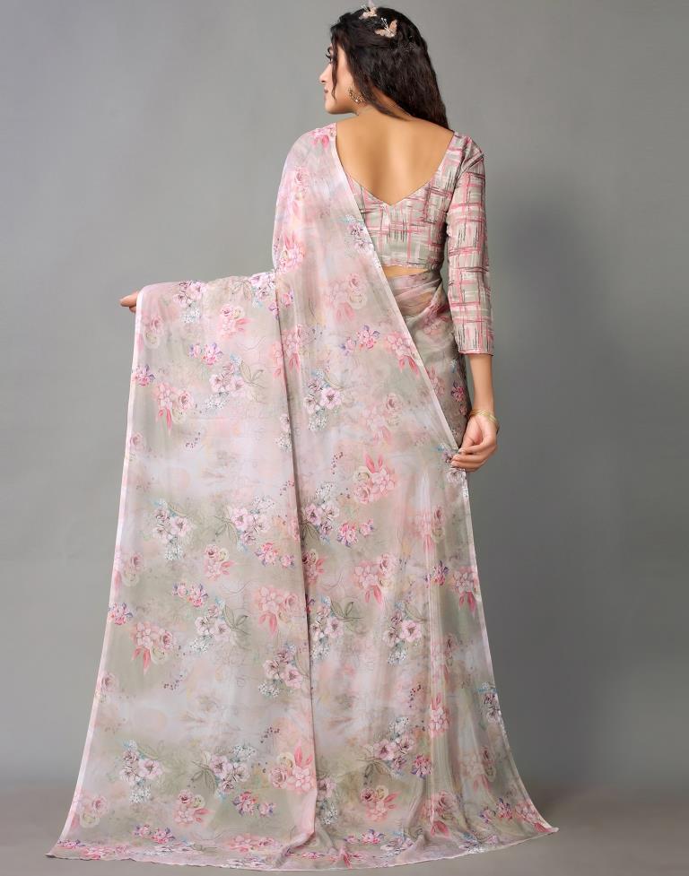 Light Grey Silk Saree | Leemboodi