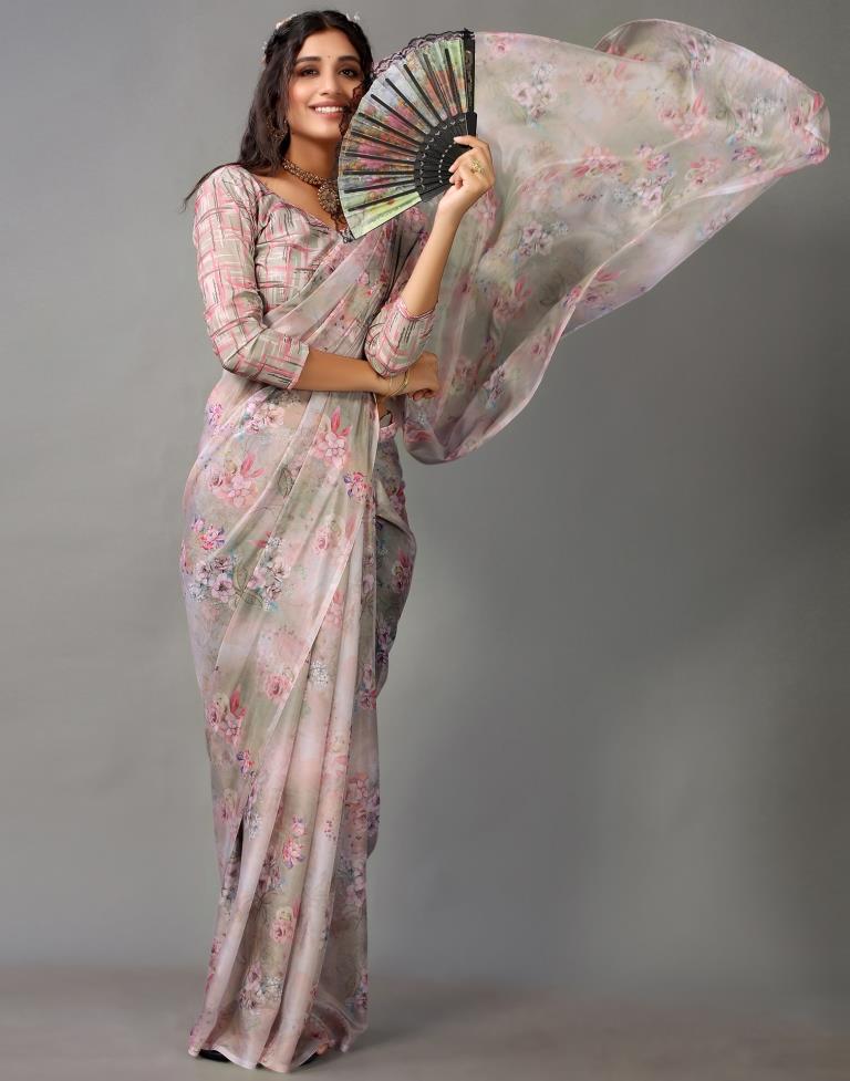 Light Grey Silk Saree | Leemboodi