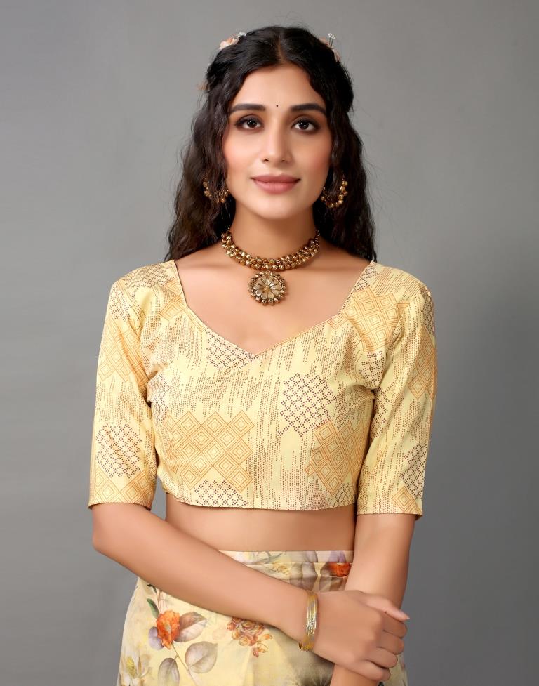 Light Yellow Silk Saree | Leemboodi