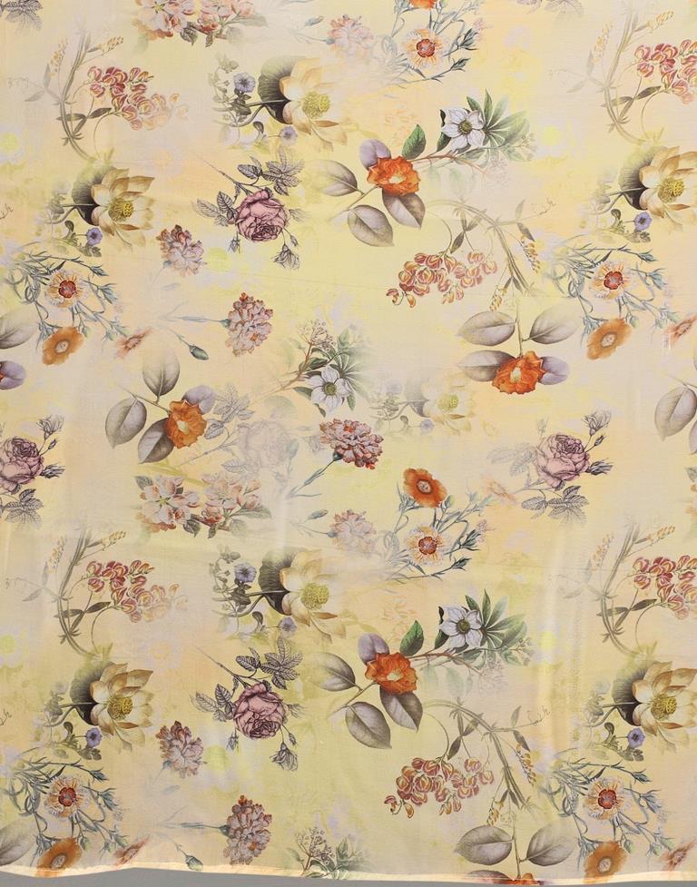 Light Yellow Silk Saree | Leemboodi