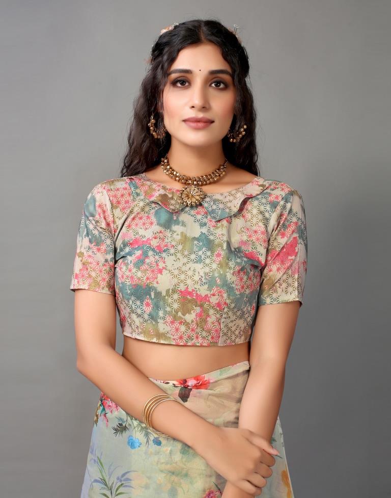 Dusty Green Silk Saree | Leemboodi