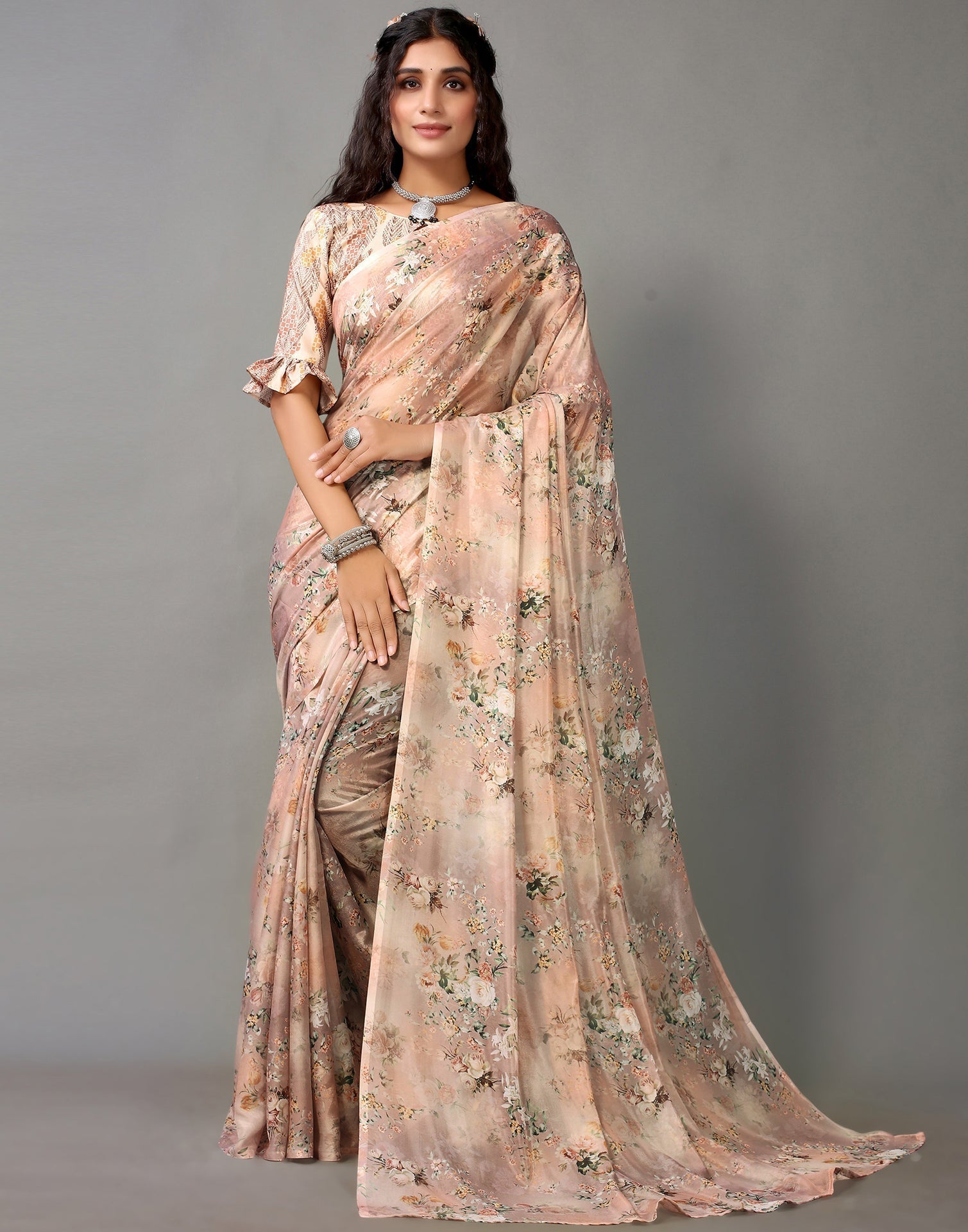 Light Brown Silk Saree | Leemboodi